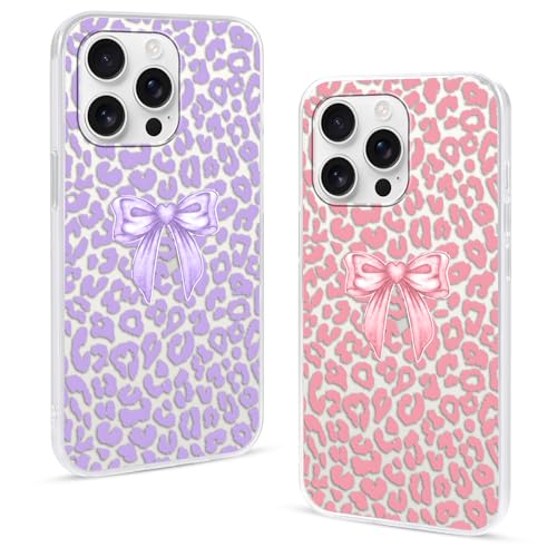 Omyzo 2 Stück Handyhülle für Apple iPhone 16e 6,1" Hülle, Mode Leopard Muster Ultra Dünn TPU Durchsichtig Silikon Bumper Stoßfest Kratzfest Schutzhülle für iPhone 16e von Omyzo