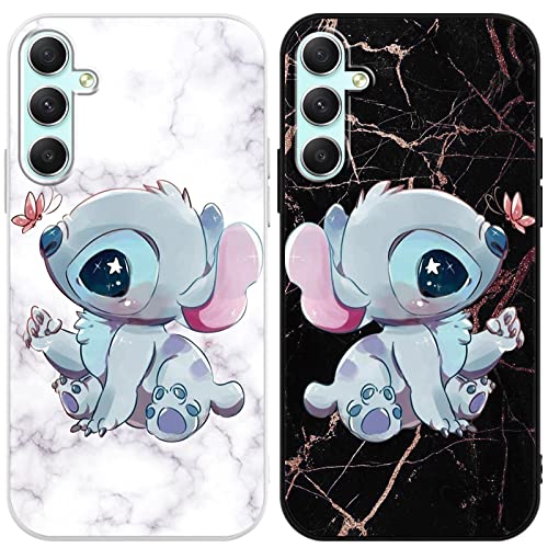 Omyzo [2 Stück Handyhülle für Samsung Galaxy A34 5G Hülle 6,5",Karikatur Anime Case mit Niedlich Muster Design Cover Weiche Stoßfest TPU Silikon Schutzhülle für Samsung A34 von Omyzo