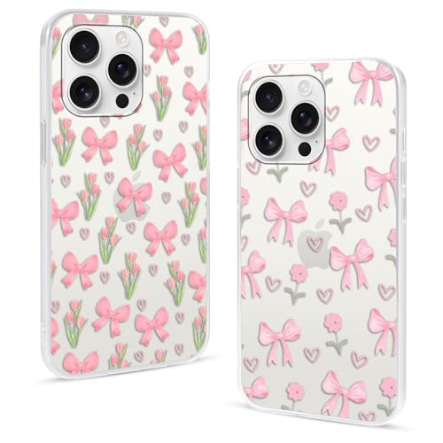 Omyzo 2 Stück Handyhülle für XM Hülle, Transparent Silikon Schutzhülle Rosa Blume Muster Frauen Mädchen Aesthetic Cover Durchsichtig Cover für Redmi Note 9 Pro 5G von Omyzo