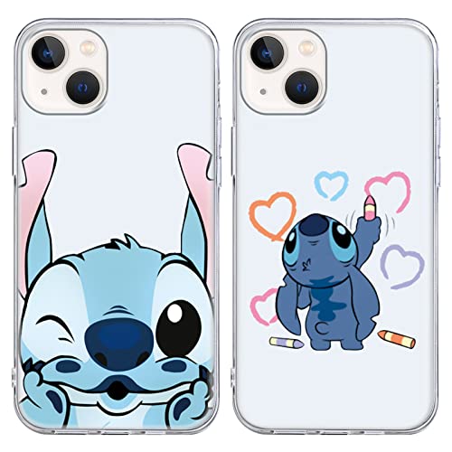 Omyzo [2 Stück Handyhülle für iPhone 13 Mini Hülle 5,4",Karikatur Muster Weiches TPU Silikon Schutzhülle Süßes Charakter Einzigartige Lustig Beschützen Case Kompatibel mit iPhone 13 Mini von Omyzo