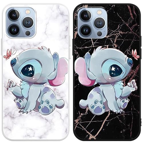 Omyzo [2 Stück] Handyhülle für iPhone 15 Pro Max Hülle 6,7",Karikatur Anime Case mit Niedlich Muster Design Cover Weiche Stoßfest TPU Silikon Schutzhülle für iPhone 15 Pro Max von Omyzo