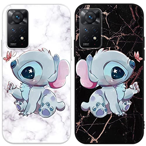 Omyzo [2 Stück] Schutzhülle für Xiaomi Redmi Note 11 Pro 4G/5G Hülle 6,67",Karikatur Anime Case mit Niedlich Muster Design Cover Weiche Stoßfest TPU Silikon Handyhülle für Redmi Note 11 Pro von Omyzo