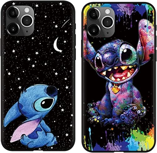 Omyzo [2 Stück] Schutzhülle für Xiaomi Redmi Note 12 Pro 5G Hülle 6,67 ",Stitch Cute Sweet Karikatur Anime Einzigartige Lustig Ultra Dünn Matt Kawaii Silikon Stoßfest Kratzfest Case Handyhülle von Omyzo