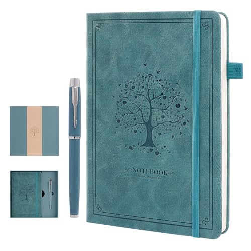 OnMove Lined Notebook with Gift Box for Women Men 320 Pages A5 Hardcover Leather with Pen Holder College Ruled Journals for Work Note Taking Travel School Sky Blue OnMove Lined Notebook with Gift Box for Women Men 320 Pages A5 Hardcover Leather with Pen Holder College Ruled Journals for Work Note Taking Travel School Sky Blue von OnMove