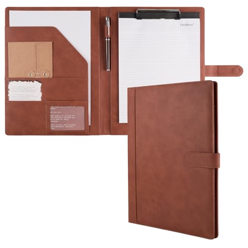 OnMove Professioneller Padfolio-Ordner mit Klemmbrett, idealer Organizer für Unternehmen, perfekte Größe, 24,4 x 32,5 cm, langlebiges Portfolio für Profis, Studenten, Präsentatoren, Braun OnMove Professioneller Padfolio-Ordner mit Klemmbrett, idealer Organizer für Unternehmen, perfekte Größe, 24,4 x 32,5 cm, langlebiges Portfolio für Profis, Studenten, Präsentatoren, Braun von OnMove