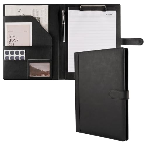 OnMove Professioneller Padfolio-Ordner mit Klemmbrett, idealer Organizer für Unternehmen, perfekte Größe, 24,4 x 32,5 cm, langlebiges Portfolio für Profis, Studenten, Präsentatoren, Schwarz OnMove Professioneller Padfolio-Ordner mit Klemmbrett, idealer Organizer für Unternehmen, perfekte Größe, 24,4 x 32,5 cm, langlebiges Portfolio für Profis, Studenten, Präsentatoren, Schwarz von OnMove