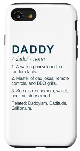 Sinnvoller Vater, lustige DADDY-Definition, fürsorgliche KUNST AUF DEM RÜCKEN Hülle für iPhone SE (2020) / 7 / 8 von One Word Caption For Dad - Father Definition Funny