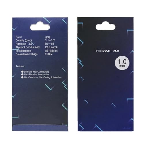 Wärmeleitpads 12,8 W/mK, 85x45x1mm, Silikon Thermal Pad für Kühlkörper/GPU/CPU/LED-Kühler von nkomax