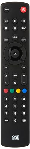 One For All Contour ,Universal Fernbedienung TV - Steuerung von / Smart TV - Funktioniert garantiert mit allen Herstellermarken – URC1210 von One for All