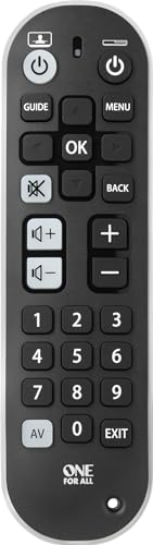 One For All Zapper+ Universal Fernbedienung TV - Steuerung von 3 Endgeräten - TV / Smart TV Set Top Box und Audiogeräte - Große Tasten - Funktioniert garantiert mit allen Herstellermarken – URC6820 von One for All