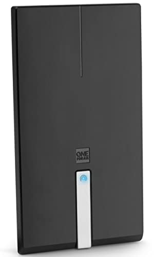 One for All for All – 3G/4G/5G-blockfilter - DVB-T2 Zimmerantenne Digital-TV 4K Ultra HD Signal Clear-Technologie 0 bis 25 km Reichweite Schwarz SV9425-5G, bunt von One for All