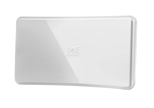 Verstärkte Zimmerantenne im geschwungenen Design von One For All - Geeignet für den Empfang von DVB-T & DVB-T2 - Full HD ready - weiß - SV9421 von One for All