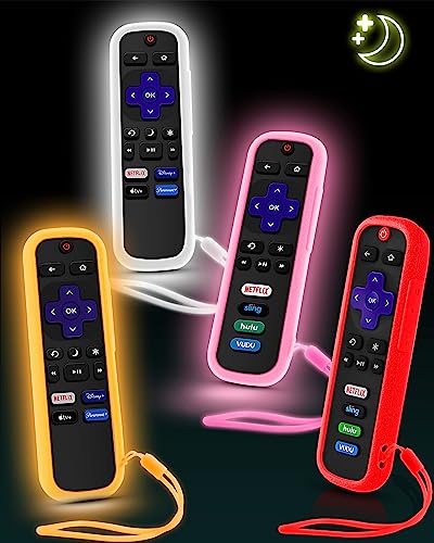 ONEBOM Schutzhülle für Roku-Fernbedienung, Hülle für Hisense/TCL Roku TV Steaming Stick/Express, Universal-Ersatz-Controller, Silikon-Hülle, leuchtet im Dunkeln, Rosa, Weiß, Orange, Rot, 4 Stück ONEBOM Schutzhülle für Roku-Fernbedienung, Hülle für Hisense/TCL Roku TV Steaming Stick/Express, Universal-Ersatz-Controller, Silikon-Hülle, leuchtet im Dunkeln, Rosa, Weiß, Orange, Rot, 4 Stück von OneBom