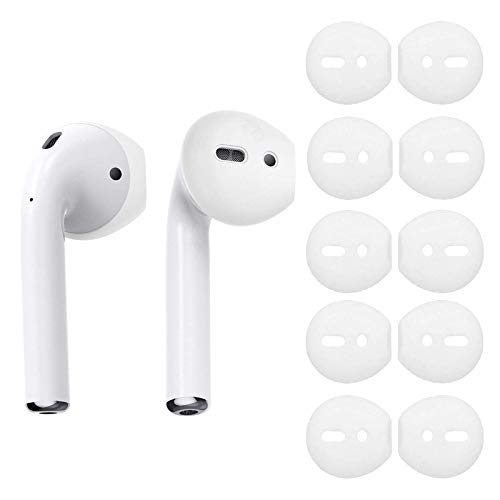 OneCut Silikon-Ohrstöpsel, kompatibel mit AirPods 1 & 2, rutschfest, kratzfest, weiche Ohrstöpsel für EarPods, Kopfhörer, Kopfhörer, Ohrhörer, Ohrhörer, Weiß, 5 Paar von OneCut