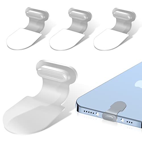 OneNine 4 Stücke Staubschutz Stecker Kompatibel mit iPhone 14 13 12, Klettverschluss-Staubschutzkappe Schutzkappe Kompatibel mit iPhone 14 13 Mini Pro Max 11,X,XS,XR (durchscheinend) von OneNine