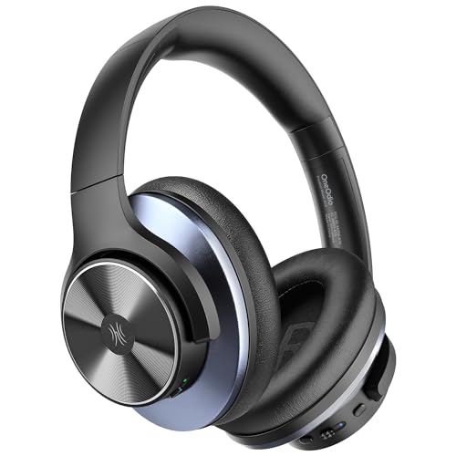 OneOdio A10 Bluetooth Kopfhörer Over Ear mit Hybrid Active Noise Cancelling [Bis zu 62 Std] Kabellos Kopfhörer im Hi-Res Audio, Tiefer Bass, Mikrofon für Reisen, Zuhause, Büro (Schwarz) von OneOdio
