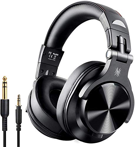 OneOdio Bluetooth Kopfhörer Over Ear, 72 Stdn HiFi Stereo Kopfhörer Kabellos, Wireless Headphones mit 6.35mm & 3.5mm Klinke für Studio DJ Handy PC AMP - Schwarz von OneOdio