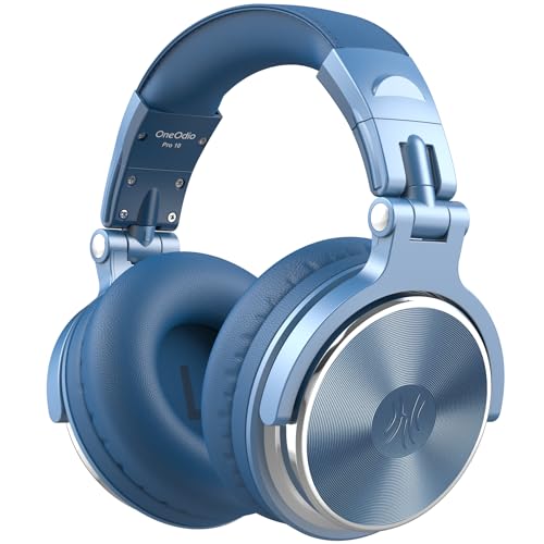 OneOdio Over Ear Kopfhörer mit Kabel, 50mm Treiber, Bassklang, 6.35 & 3.5mm Klinke, Share-Port, Geschlossene DJ Headphones für Studio, Podcast, Monitor, Handy, PC, MP3/4 (Pro-10 Himmelblau) von OneOdio