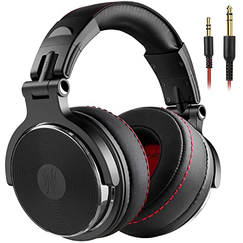 OneOdio Over Ear Kopfhörer mit Kabel, HiFi Studiokopfhörer mit Hi-Res, 50mm Treiber, Share-Port, Große Ohrmuscheln, 6,35 & 3,5mm Klinke, Geschlossene DJ Headphones für Podcast, Handy, PC (Pro 50) von OneOdio