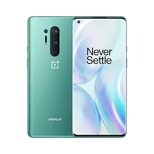 OnePlus 8 Pro (5G) Smartphone ohne Vertrag, 12 GB RAM + 256 GB Speicher, 6.78” (3D) Fluid AMOLED 120Hz Display, Wireless Fast Charging 4510mAh Akku, Dual Sim - Grün (Generalüberholt) von OnePlus