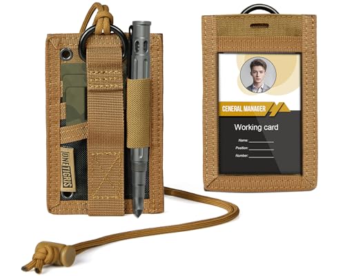 OneTigris 2-in-1 Taktischer Ausweishalter , 500D Cordura Nylon, MOLLE-kompatibel, Ausweistasche mit Sichtfenster, 3 Kartenfächern & Stifthalter, Ideal für EDC, Outdoor, Sicherheitskräfte von OneTigris