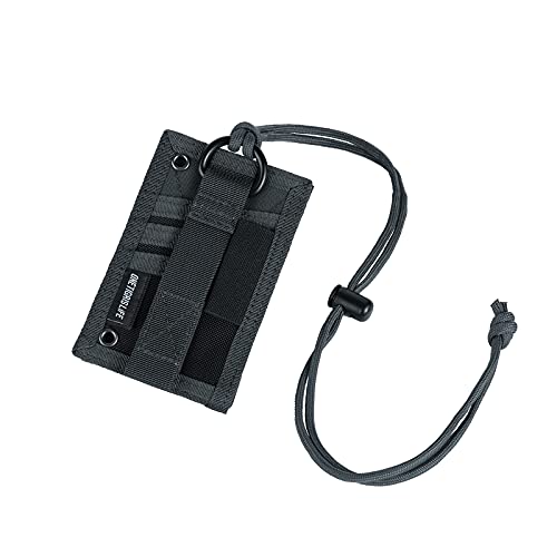 OneTigris 2-in-1 Taktischer Ausweishalter , 500D Cordura Nylon, MOLLE-kompatibel, Ausweistasche mit Sichtfenster, 3 Kartenfächern & Stifthalter, Ideal für EDC, Outdoor, Sicherheitskräfte von OneTigris