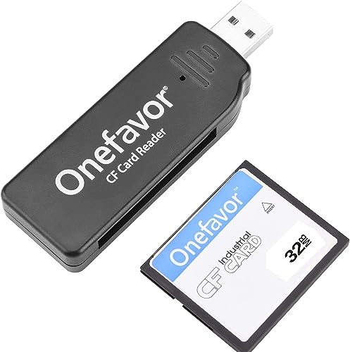 Onefavor CompactFlash-Kartenleser, Compact Flash CF-Speicherkarten-USB-Leser/-Schreiber (mit 32MB CF-Karte) von Onefavor