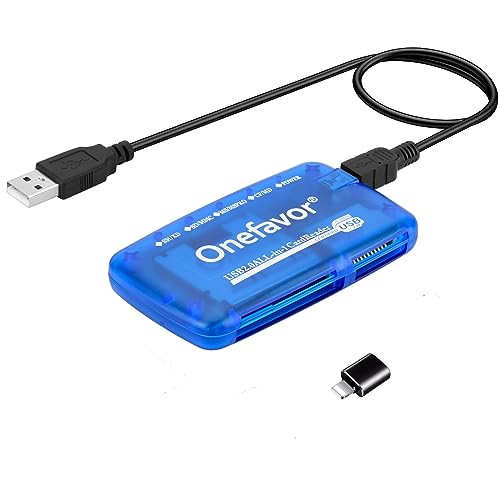 SmartMedia-Kartenleser, Schreibgerät, All-in-1-USB-Universal-Multi-Karten-Adapter, schlanker Hub, Lesen von Smart Media, xD, SD, MMC, CF, MD, Kamera-Flash-Speicherkarten für Windows, Mac , Linux von Onefavor