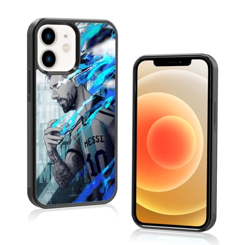 Coole Fußball-Handyhülle, kreatives Fußball, für iPhone 12 Mini, rutschfestes Muster-Design und Stoßdämpfung, weiches Silikagel, Rahmenunterstützung, schwarze Handyhülle für Teenager, Mädchen und Coole Fußball-Handyhülle, kreatives Fußball, für iPhone 12 Mini, rutschfestes Muster-Design und Stoßdämpfung, weiches Silikagel, Rahmenunterstützung, schwarze Handyhülle für Teenager, Mädchen und von Onemiliayears