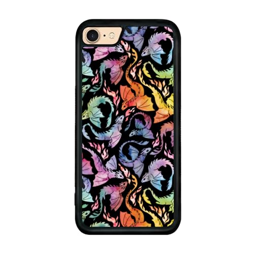 Onemiliayears Coole Aquarell-Schutzhülle mit Drachen-Motiv, für iPhone 7/8/Se, rutschfeste Handyhülle für Teenager, Mädchen und Jungen, Damen und Herren (7/8/SE) von Onemiliayears