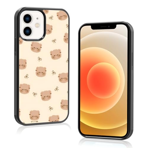 Onemiliayears Niedliche lustige Teddybär-Schleife: Kawaii-Cartoon-Optik, ästhetisch, kompatibel mit iPhone 12/12 Pro, Hülle für Damen und Mädchen (iPhone 12/12 Pro) von Onemiliayears