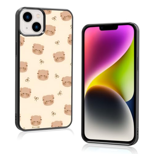 Onemiliayears Niedliche lustige Teddybär-Schleife: Kawaii-Cartoon-Optik, ästhetisch, kompatibel mit iPhone 14/15 Plus, Hülle für Damen und Mädchen (iPhone 14/15 Plus) von Onemiliayears