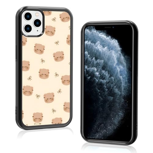 Onemiliayears Schutzhülle für iPhone 11 Pro Max, Motiv: Kawaii-Cartoon, Braun, ästhetisch, kompatibel mit iPhone 11 Pro Max, Schutzhülle für Damen und Mädchen (iPhone 11 PM) von Onemiliayears
