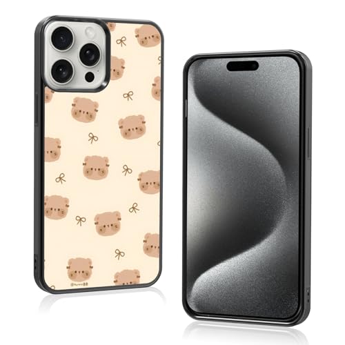 Onemiliayears Schutzhülle für iPhone 15 Pro Max, Motiv: Kawaii-Cartoon, Braun, ästhetisch, kompatibel mit iPhone 15 Pro Max, Schutzhülle für Damen und Mädchen (iPhone 15PM) von Onemiliayears