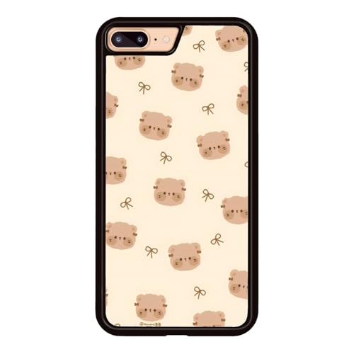 Onemiliayears Schutzhülle mit niedlicher lustiger Teddybär-Schleife: Kawaii-Cartoon, ästhetisch, kompatibel mit iPhone 7P/8P, für Damen und Mädchen (iPhone 7P/8P) von Onemiliayears