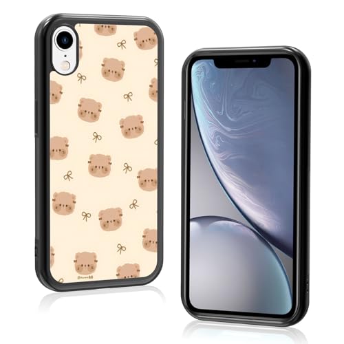 Onemiliayears Schutzhülle mit niedlicher lustiger Teddybär-Schleife: Kawaii-Cartoon, ästhetisch, kompatibel mit iPhone XR, für Damen und Mädchen (iPhone XR) von Onemiliayears
