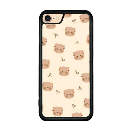 Onemiliayears Schutzhülle mit niedlicher lustiger Teddybär-Schleife: Kawaii-Cartoon-Optik, ästhetisch, kompatibel mit iPhone 7/8/Se, für Damen und Mädchen (iPhone 7/8/SE) von Onemiliayears