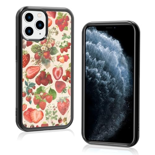 Onemiliayears Süße Erdbeer-Handyhülle: Kawaii-Frühling, bunt, Retro-Ästhetik, kompatibel mit iPhone 11 Pro, Hülle für Damen und Mädchen (iPhone 11 Pro) von Onemiliayears