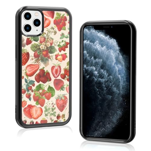 Onemiliayears Süße Erdbeer-Handyhülle: Kawaii-Frühling, bunt, Retro-Ästhetik, kompatibel mit iPhone 11 Pro Max, Hülle für Damen und Mädchen (iPhone 11 Pro Max) von Onemiliayears