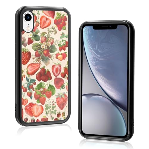 Onemiliayears Süße Erdbeer-Handyhülle: Kawaii-Frühling, bunt, Retro-Ästhetik, kompatibel mit iPhone XR, Hülle für Damen und Mädchen (iPhone XR) von Onemiliayears