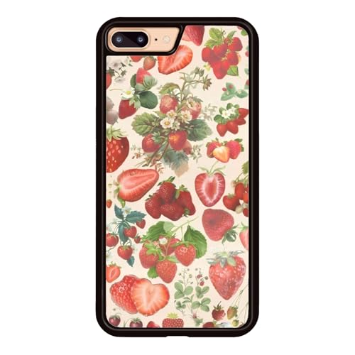 Onemiliayears Süße Erdbeeren-Handyhülle: Kawaii-Frühling, bunt, Retro-Ästhetik, kompatibel mit iPhone 7P/8P, Hülle für Damen und Mädchen (iPhone 7P/8P) von Onemiliayears