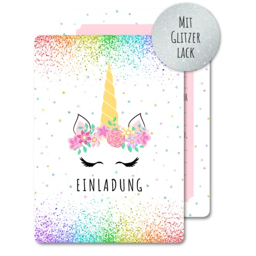 Generisch 12 x Einladungskarten für Mädchen, Kindergeburtstag und Party, süße Karten mit Einhorn-Motiv, die Glitzerkarten sind die perfekte Einladung zur Geburtstagsfeier, für echte Einhorn-Fans Generisch 12 x Einladungskarten für Mädchen, Kindergeburtstag und Party, süße Karten mit Einhorn-Motiv, die Glitzerkarten sind die perfekte Einladung zur Geburtstagsfeier, für echte Einhorn-Fans von Onetobye