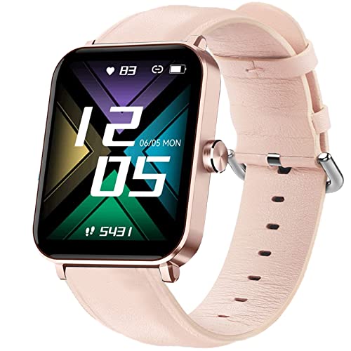 Onetuo Armband Kompatibel Für HUAKUA G50 Smartwatch, Leder Classic Ersatz Uhrenarmband Für HUAKUA Smartwatch G50 (Rosa) von Onetuo