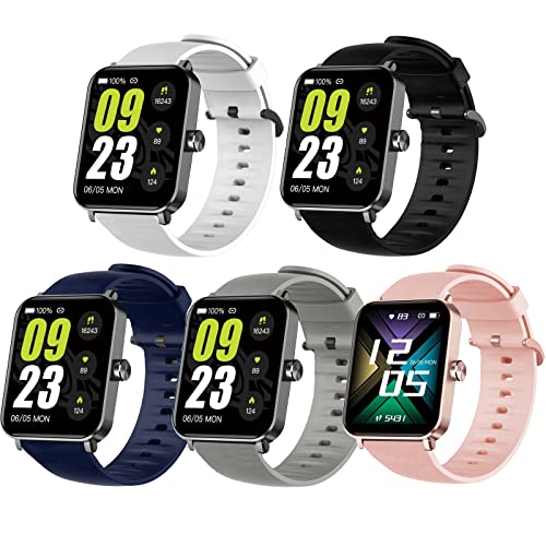 Onetuo Armband Kompatibel Für HUAKUA G50 Smartwatch, Sport Silikon Classic Ersatz Uhrenarmband Für HUAKUA G50 Smartwatch (5 Pack) von Onetuo