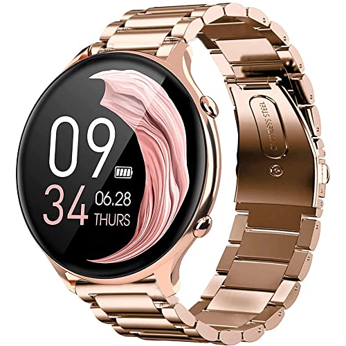Onetuo Armband Kompatibel mit BANLVS G31 Smartwatch, Classic Edelstahl Uhrenarmband für BANLVS Smartwatch 1.28 Zoll (Roségold) von Onetuo
