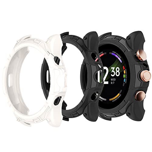 Onetuo Schutzhülle kompatibel Für Fossil Damen gen 6 Smartwatch 42mm, Ultra dünn TPU Schutz Hülle für Fossil gen 6 42mm Smartwatch (Schwarz+Weiß) von Onetuo