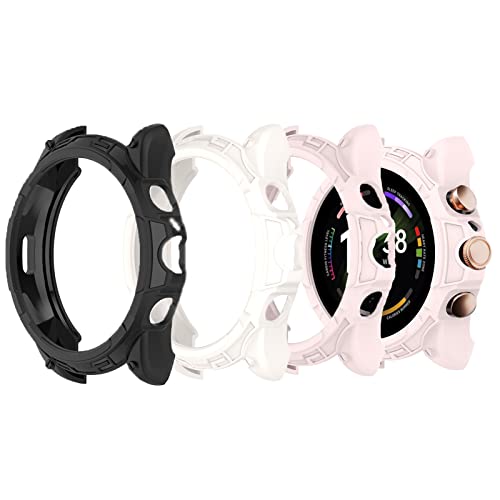 Onetuo Schutzhülle kompatibel Für Fossil Damen gen 6 Smartwatch 42mm, Ultra dünn TPU Schutz Hülle für Fossil gen 6 42mm Smartwatch (Schwarz+Weiß+rosa) von Onetuo