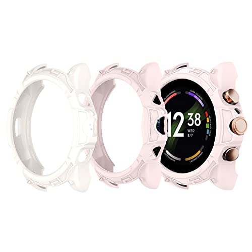 Onetuo Schutzhülle kompatibel Für Fossil Damen gen 6 Smartwatch 42mm, Ultra dünn TPU Schutz Hülle für Fossil gen 6 42mm Smartwatch (Weiß+rosa) von Onetuo