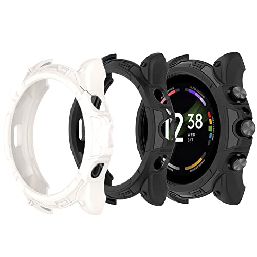 Onetuo Schutzhülle kompatibel Für Fossil Herren gen 6 Smartwatch 44mm, Generation, Ultra dünn TPU Schutz Hülle für Fossil gen 6 Smartwatch 44mm (Schwarz+Weiß) von Onetuo