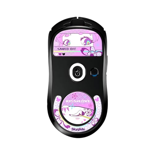 Onewin Glas-Mausfüße, kompatibel mit Logitech G PRO X SUPERLIGHT, langlebige Glas-Mausfüße, ultra-langlebig, CNC-poliert, abgeschrägtes Design, geeignet für Gaming und E-Sport (Kiss & Love) von Onewin